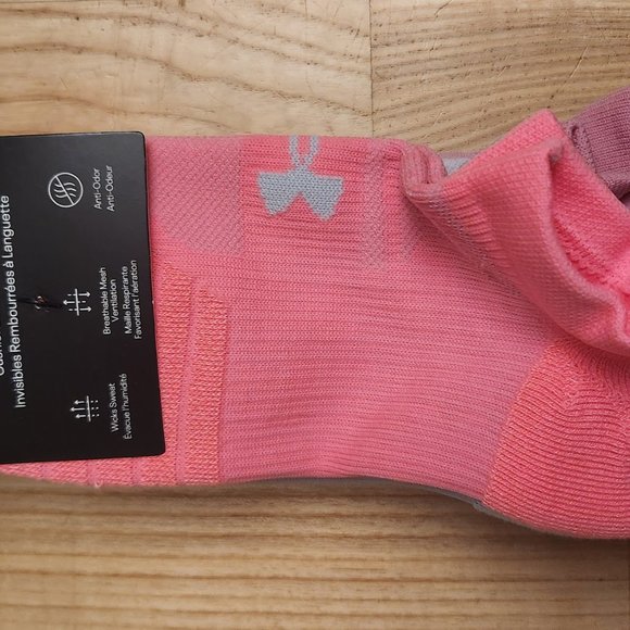 Under Armour Play Up No Show Tab Socks Pink 3 Pack - Picture 3 of 3